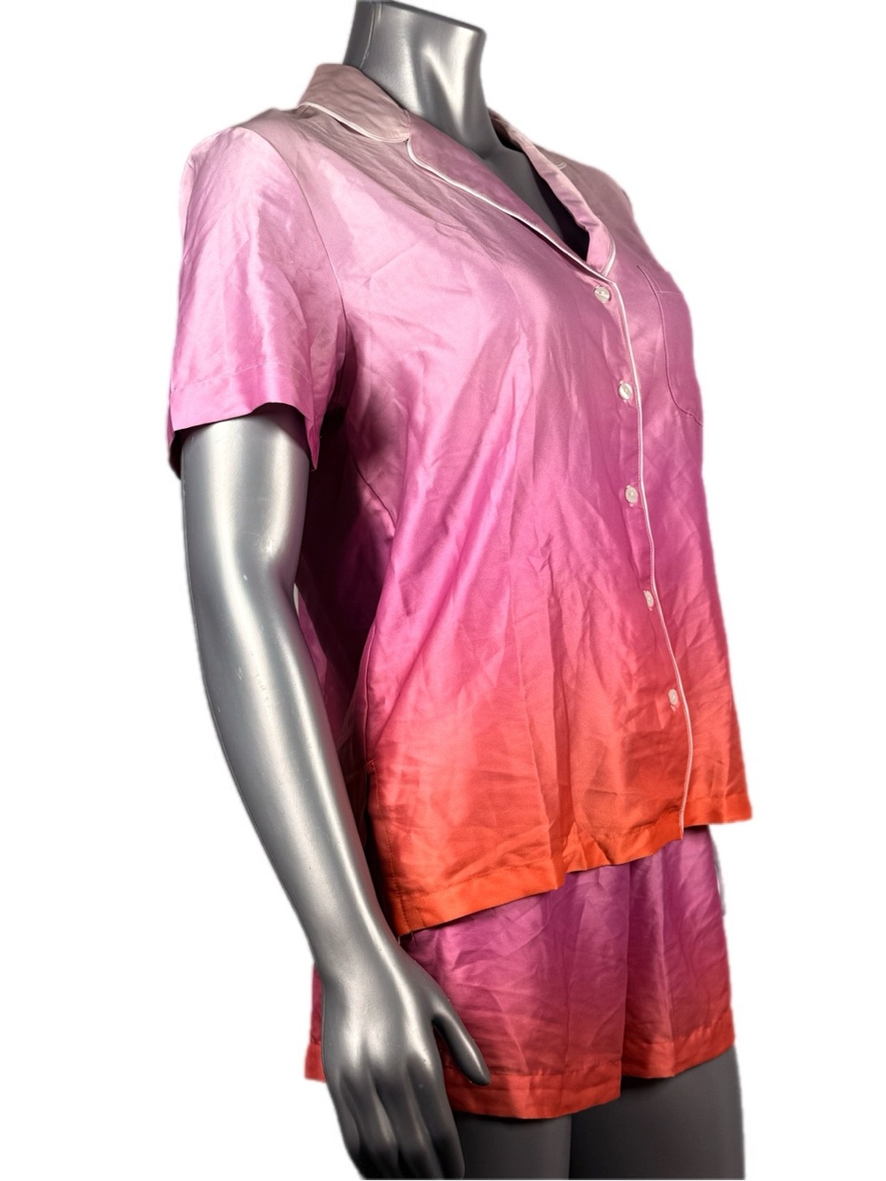 Victoria's Secret | Signature Satin Short Pajama Set Pink Orange Ombre - Picture 8 of 13